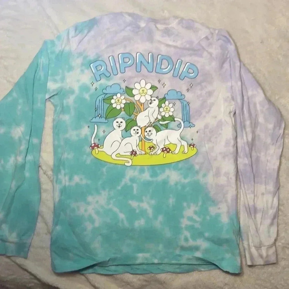 RIP N DIP “Magical Place” Tie‑Dye Long Sleeve Tee Women M Multi EUC - Picture 6 of 6